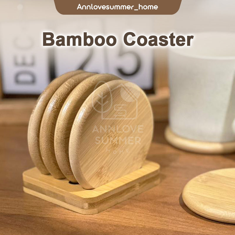 【𝗔𝗦𝗛】Personalized Bamboo Coaster Set