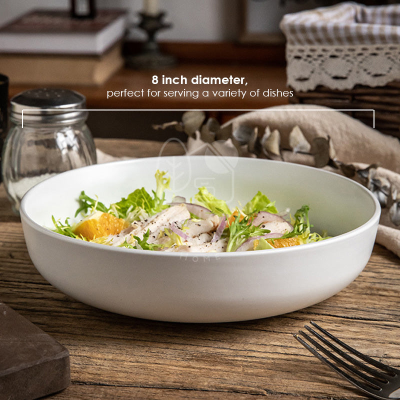 【𝗔𝗦𝗛】8 inch Ceramic Deep Plate (Thick)