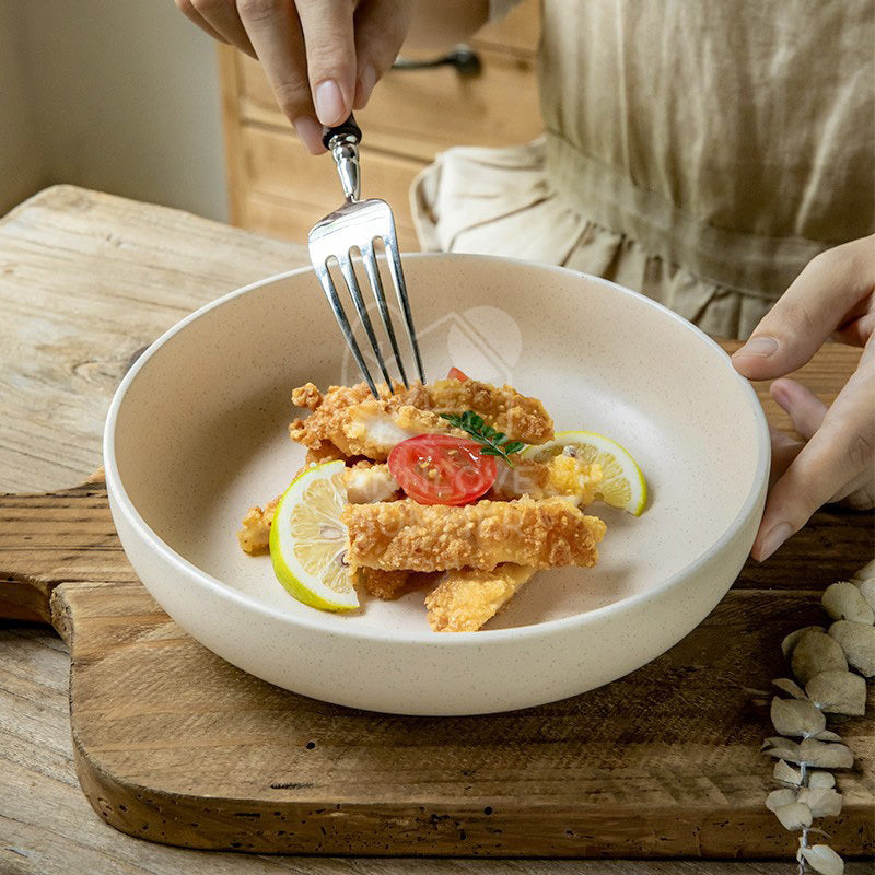 【𝗔𝗦𝗛】8 inch Ceramic Deep Plate (Thick)