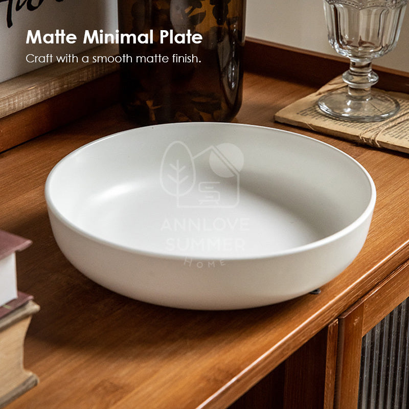 【𝗔𝗦𝗛】8 inch Ceramic Deep Plate (Thick)