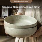【𝗔𝗦𝗛】8 inch Sesame Glazed Ceramic Deep Plate (Thick)