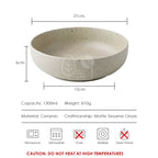 【𝗔𝗦𝗛】8 inch Sesame Glazed Ceramic Deep Plate (Thick)
