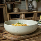 【𝗔𝗦𝗛】8 inch Sesame Glazed Ceramic Deep Plate (Thick)