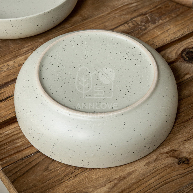 【𝗔𝗦𝗛】8 inch Sesame Glazed Ceramic Deep Plate (Thick)