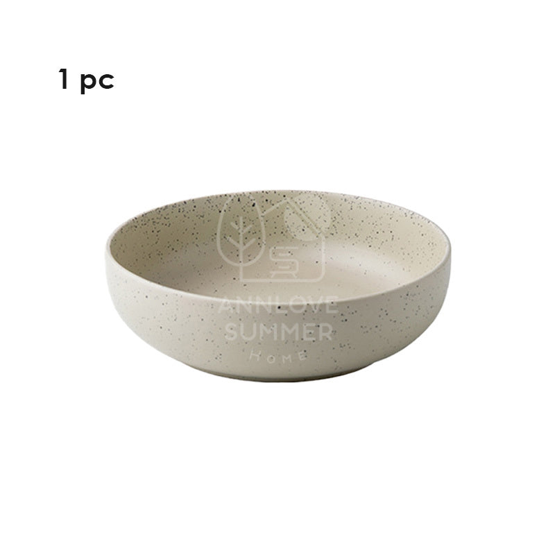 【𝗔𝗦𝗛】8 inch Sesame Glazed Ceramic Deep Plate (Thick)