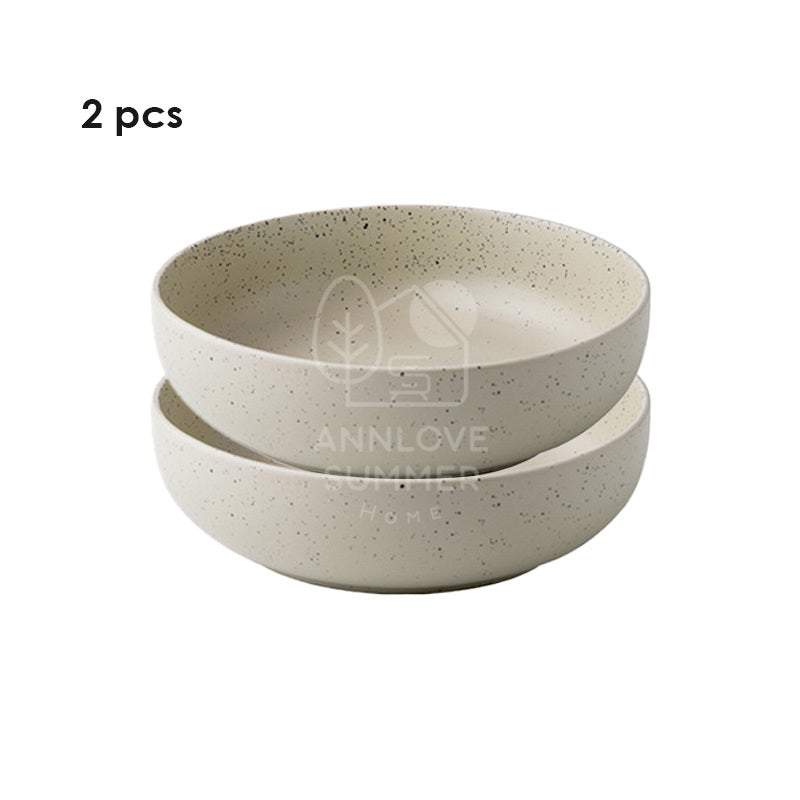 【𝗔𝗦𝗛】8 inch Sesame Glazed Ceramic Deep Plate (Thick)