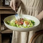 【𝗔𝗦𝗛】 8.5 inch Soft Sand Matte Ceramic Deep Plate (Thick)