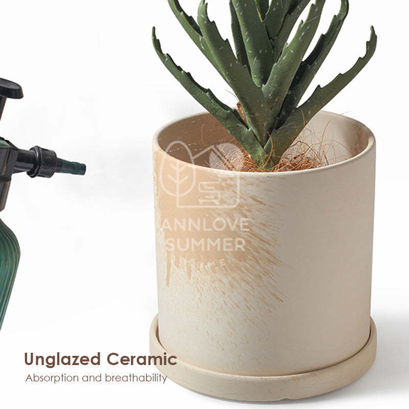 【𝗔𝗦𝗛】Nordic Ceramic Plant Pot (Cylinder)