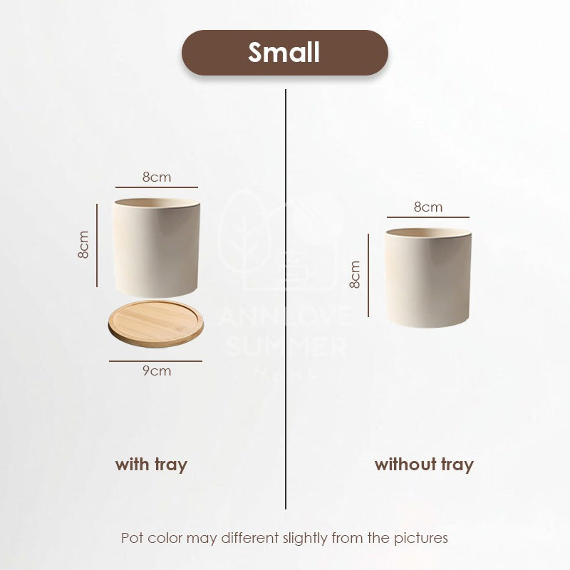 【𝗔𝗦𝗛】Nordic Ceramic Plant Pot (Cylinder)