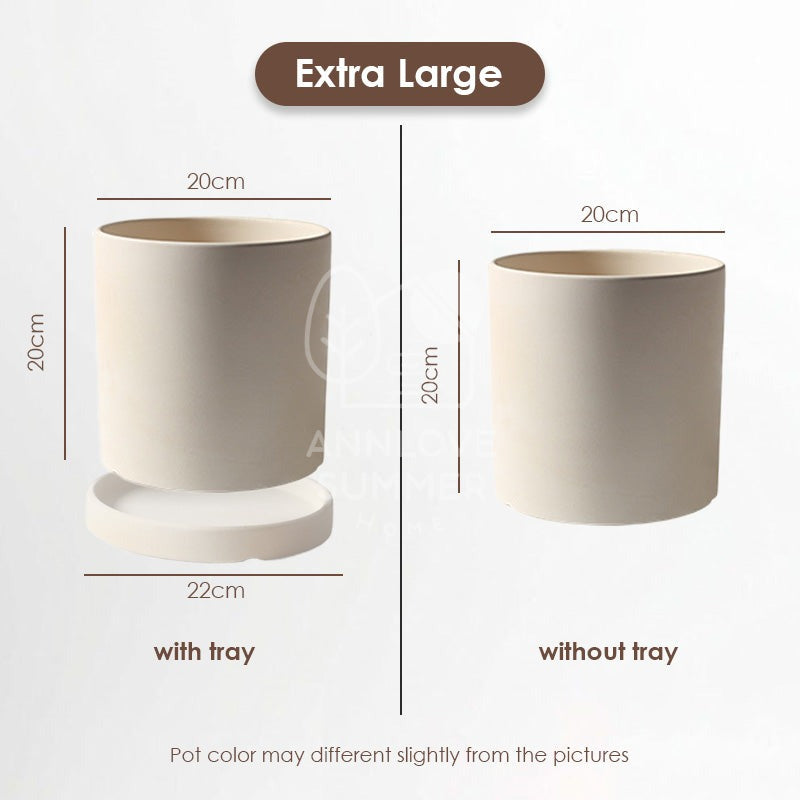 【𝗔𝗦𝗛】Nordic Ceramic Plant Pot (Cylinder)