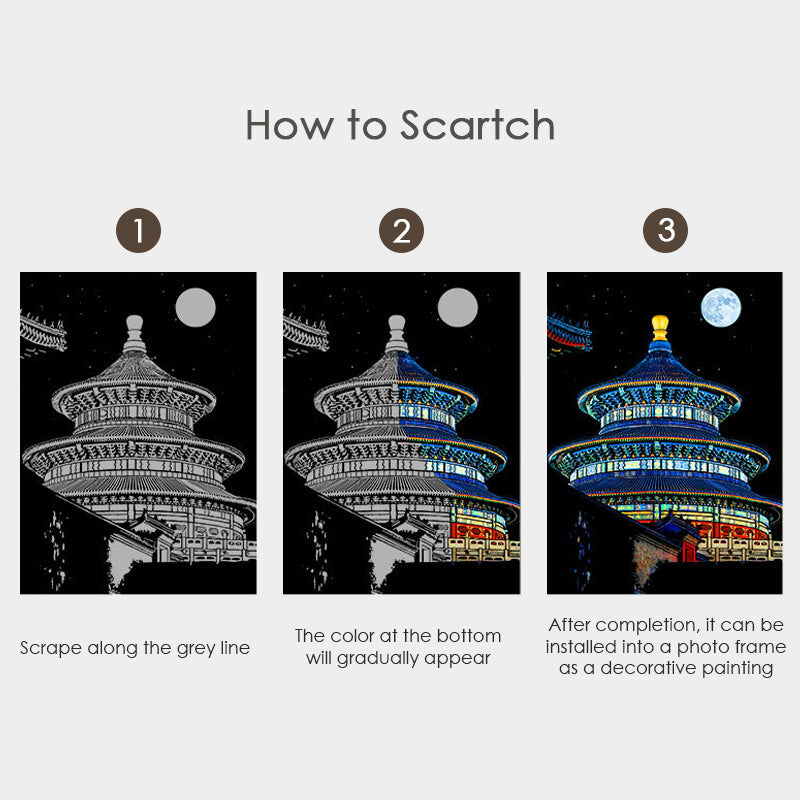 【𝗔𝗦𝗛】【4 in 1】A5 Scratch Card (China Famous Building)