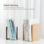 【𝗔𝗦𝗛】Sturdy Wooden Bookend Solid Wood Adjustable Desktop Book Holder Custom Logo Engraving Available