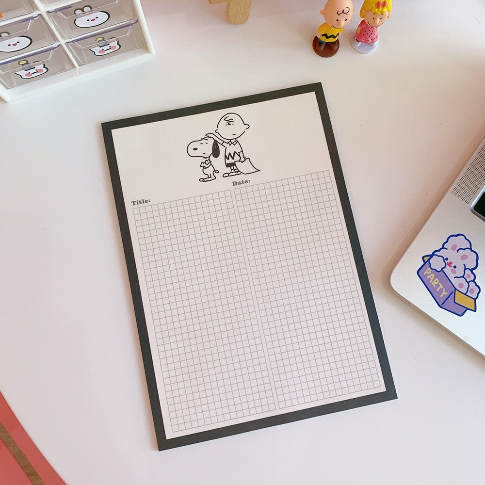 【𝗔𝗦𝗛】【Snoopy Theme】Notepad Korean Ins Memopad Lovely Cute Cartoon Sticker Marker Memo Notepad Stationery 便签本 Buku Nota