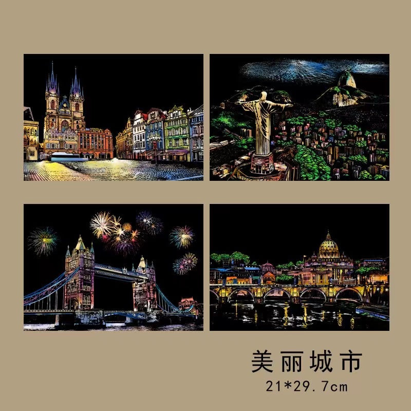 【𝗔𝗦𝗛】【4 in 1】A4 Scratch Card (Colorful)