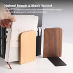【𝗔𝗦𝗛】Sturdy Wooden Bookend Solid Wood Adjustable Desktop Book Holder Custom Logo Engraving Available