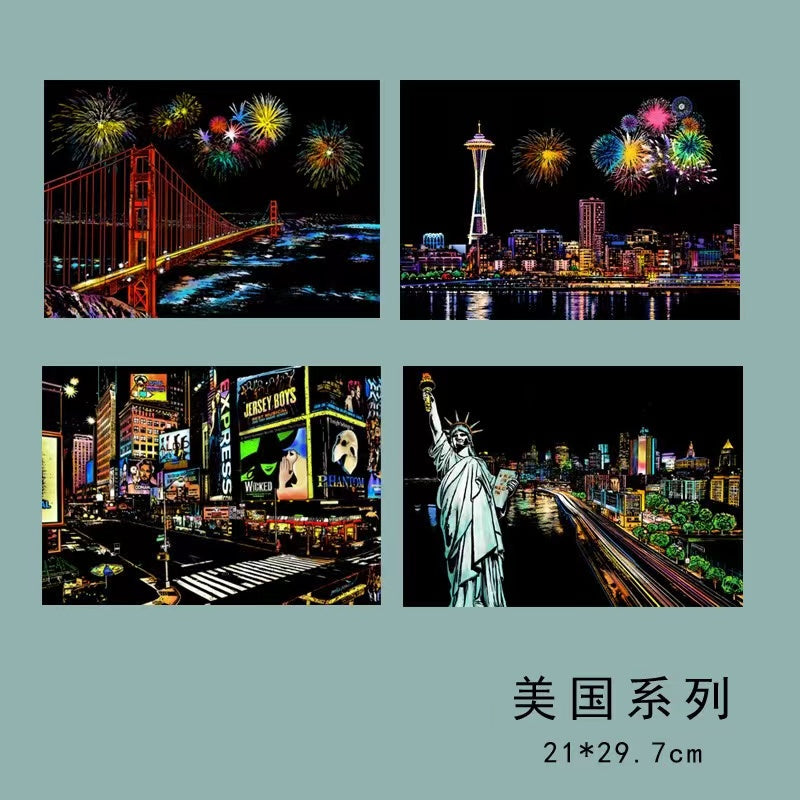 【𝗔𝗦𝗛】【4 in 1】A4 Scratch Card (Colorful)