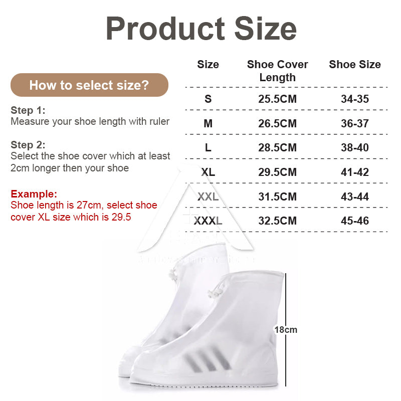 【𝗔𝗦𝗛】Rain Shoe Cover Zipper Anti-Slip Waterproof Reusable Washable Travel Kasut Kalis Air 防水鞋套