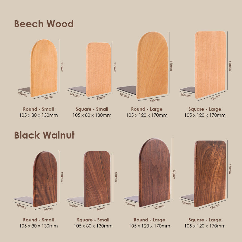 【𝗔𝗦𝗛】Sturdy Wooden Bookend Solid Wood Adjustable Desktop Book Holder Custom Logo Engraving Available