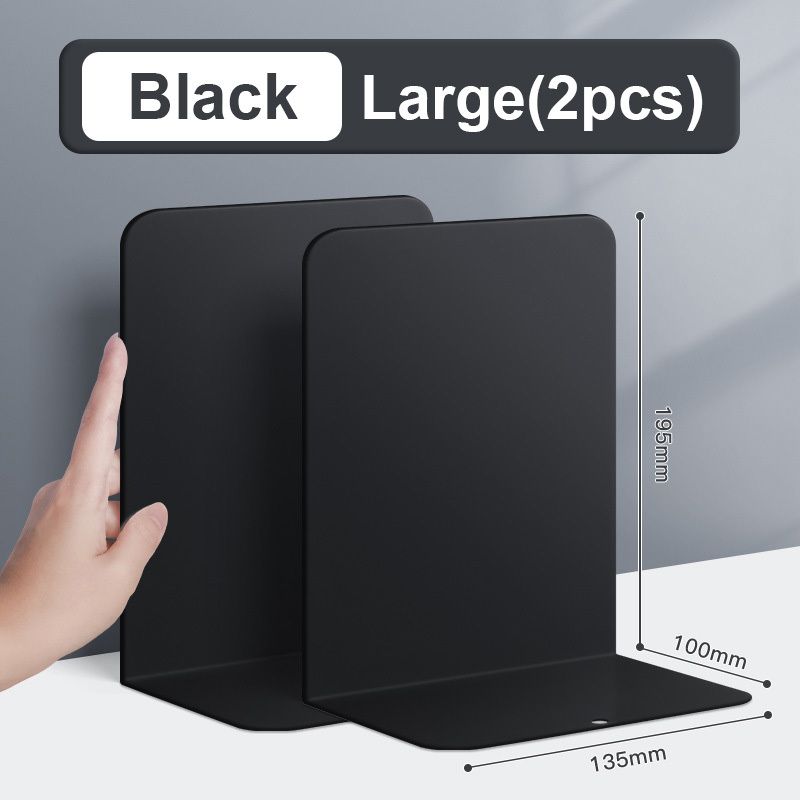 【𝗔𝗦𝗛】【2 pcs 1 set】Muji Metal Bookends Heavy-Duty Shelves Home Office Book Shelf Organization Penjaga Buku Logam简约金属书挡板