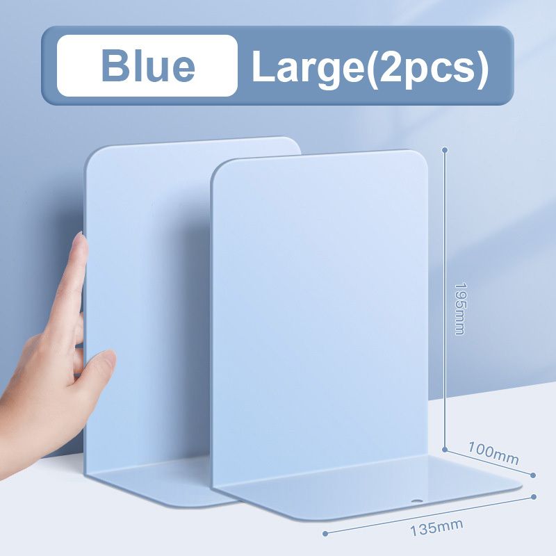 【𝗔𝗦𝗛】【2 pcs 1 set】Muji Metal Bookends Heavy-Duty Shelves Home Office Book Shelf Organization Penjaga Buku Logam简约金属书挡板