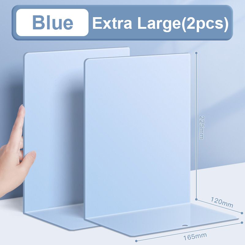 【𝗔𝗦𝗛】【2 pcs 1 set】Muji Metal Bookends Heavy-Duty Shelves Home Office Book Shelf Organization Penjaga Buku Logam简约金属书挡板