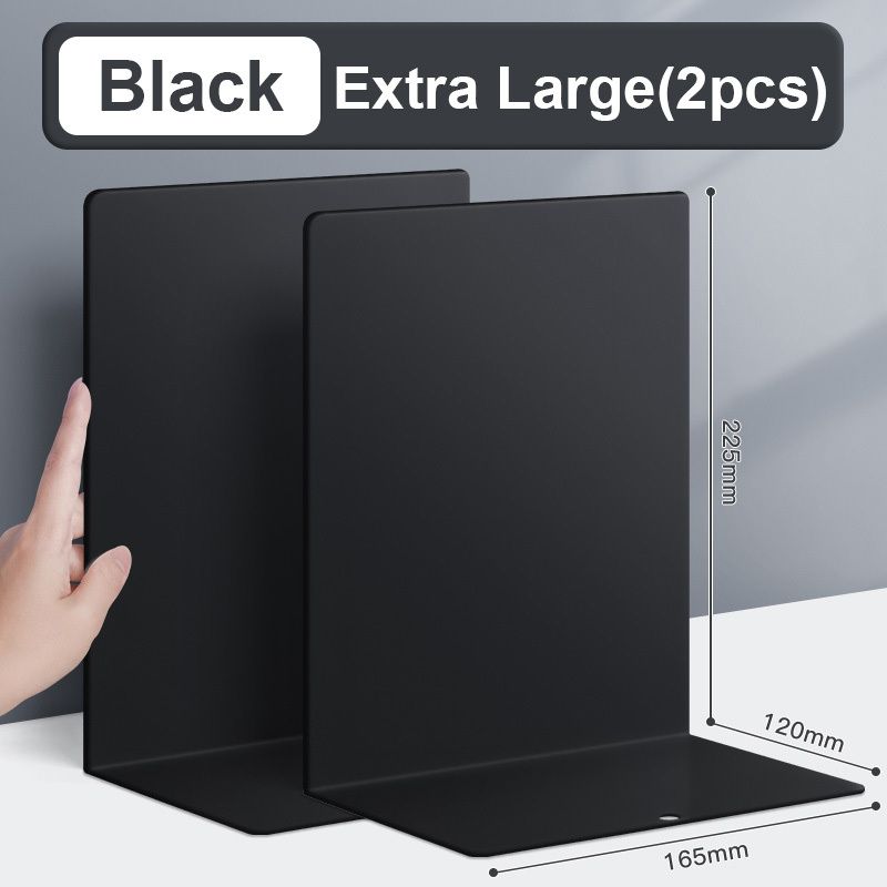 【𝗔𝗦𝗛】【2 pcs 1 set】Muji Metal Bookends Heavy-Duty Shelves Home Office Book Shelf Organization Penjaga Buku Logam简约金属书挡板