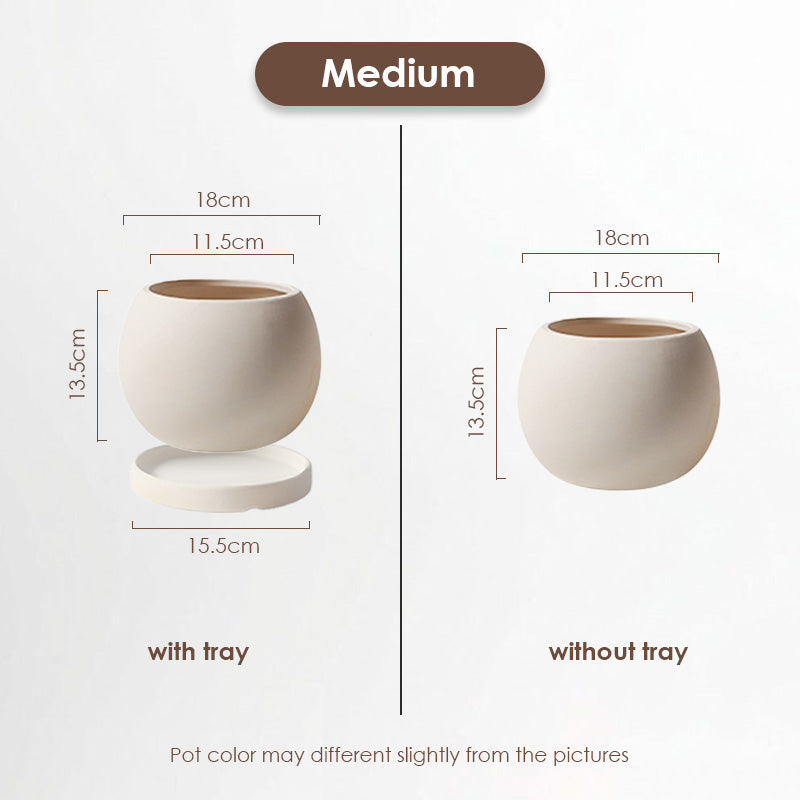【𝗔𝗦𝗛】Nordic Ceramic Plant Pot (Round)