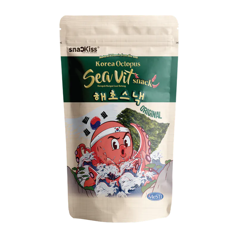 【𝗔𝗦𝗛】🔥新款 SNACKISS 400克| 350克【自封袋装❗】纯素海苔脆饼 SEAVIT 饼干 零食咸蛋味