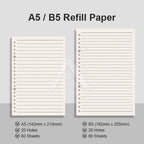 【𝗔𝗦𝗛】A5/B5 Puppy Loose-leaf Notebook, Coil Notebook, Multi-functional Diary Minimalist Notebook 线条小狗活页本