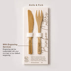 【𝗔𝗦𝗛】Personalized Utensils Bamboo Cutlery Set with Linen Storage Bag Spoon/Fork/Knife 3PCS/SET