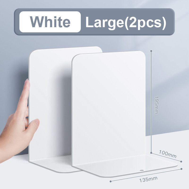 【𝗔𝗦𝗛】【2 pcs 1 set】Muji Metal Bookends Heavy-Duty Shelves Home Office Book Shelf Organization Penjaga Buku Logam简约金属书挡板