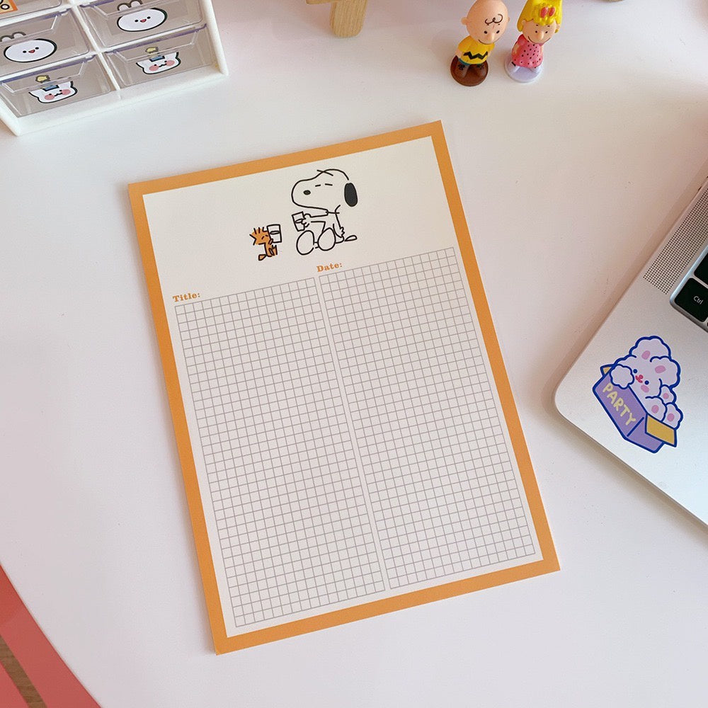 【𝗔𝗦𝗛】【Snoopy Theme】Notepad Korean Ins Memopad Lovely Cute Cartoon Sticker Marker Memo Notepad Stationery 便签本 Buku Nota