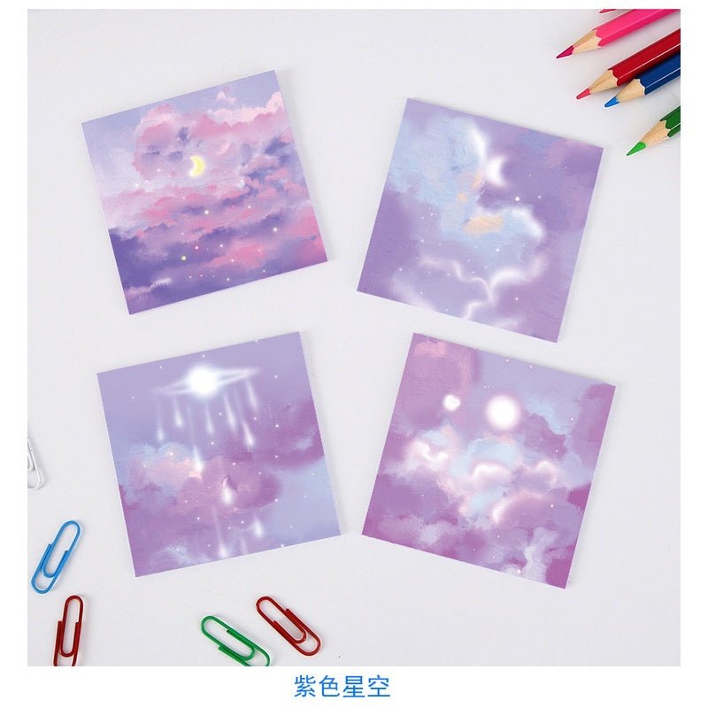 【𝗔𝗦𝗛】Sky Theme 🌥 80 Sheet Sticky Notes Sticker Marker Memo Notepad Stationery notes notebook Cute Student stationery 便利贴