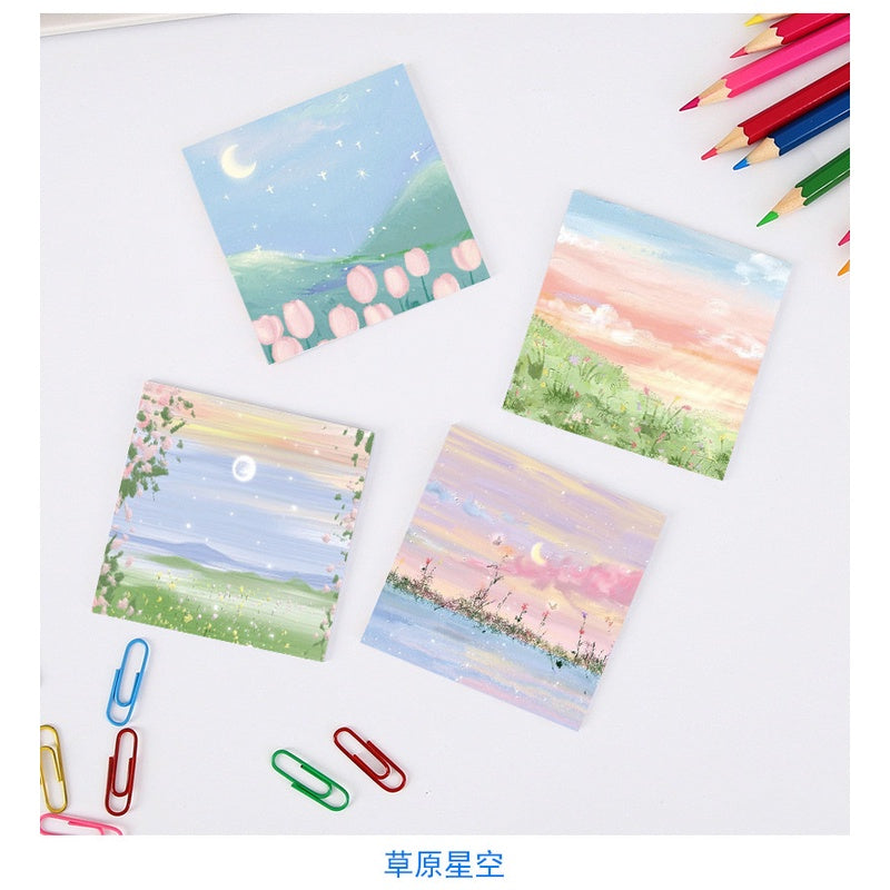 【𝗔𝗦𝗛】Sky Theme 🌥 80 Sheet Sticky Notes Sticker Marker Memo Notepad Stationery notes notebook Cute Student stationery 便利贴