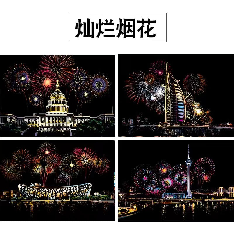 【𝗔𝗦𝗛】【4 in 1】A4 Scratch Card (Colorful)