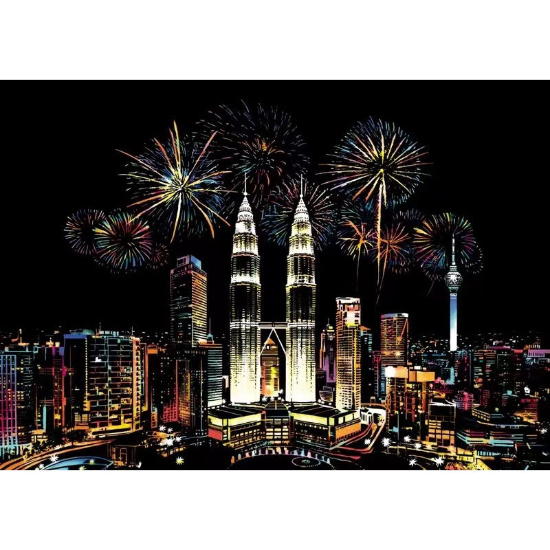 【𝗔𝗦𝗛】【BUY 2 FREE PEN】A3 Art Scratch Card (Colorful)