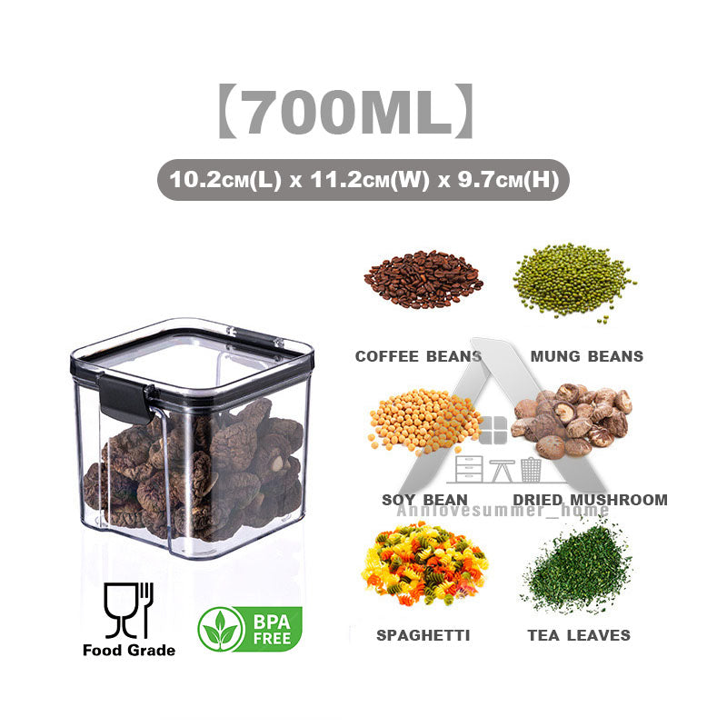 【𝗔𝗦𝗛】Airtight Transparent Food Storage Plastic Container Tupperware Kitchen Use Sealed Jar Bekas Kedap Udara密封零食干粮收纳盒