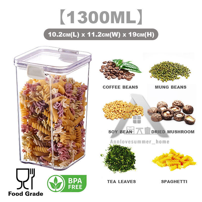 【𝗔𝗦𝗛】Airtight Transparent Food Storage Plastic Container Tupperware Kitchen Use Sealed Jar Bekas Kedap Udara密封零食干粮收纳盒