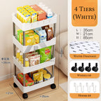 【𝗔𝗦𝗛】Hard PP Plastic 3/4 Tier Multifunction Storage Trolley