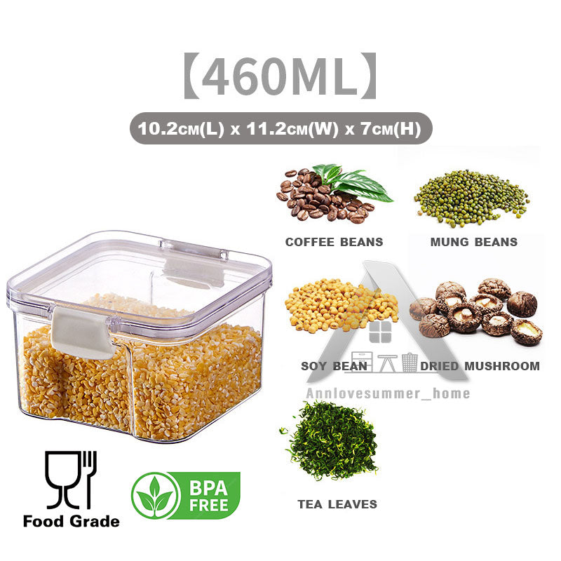 【𝗔𝗦𝗛】Airtight Transparent Food Storage Plastic Container Tupperware Kitchen Use Sealed Jar Bekas Kedap Udara密封零食干粮收纳盒