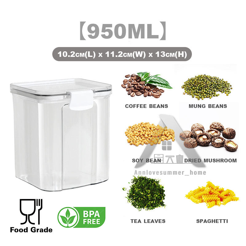 【𝗔𝗦𝗛】Airtight Transparent Food Storage Plastic Container Tupperware Kitchen Use Sealed Jar Bekas Kedap Udara密封零食干粮收纳盒