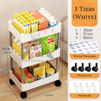 【𝗔𝗦𝗛】Hard PP Plastic 3/4 Tier Multifunction Storage Trolley