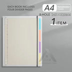 【𝗔𝗦𝗛】FULL SET❗️Muji Metal A5/A4/B5 Transparent Cover Straps & Divider Page Student Notebook Journal Inner Page Refill笔记本