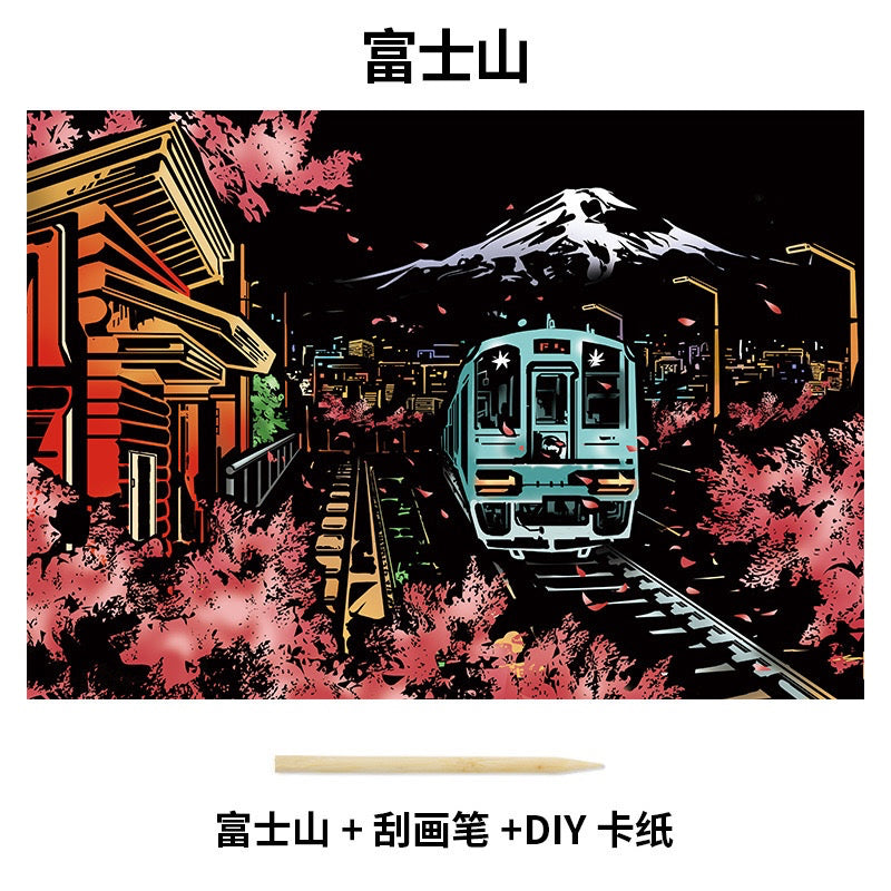 【𝗔𝗦𝗛】【BUY 2 FREE PEN】A3 Art Scratch Card (Colorful)