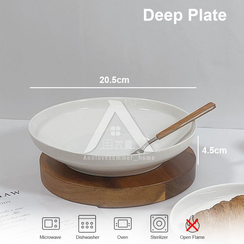 【𝗔𝗦𝗛】Nordic Ins Style Deep/Flat Plate Ceramic