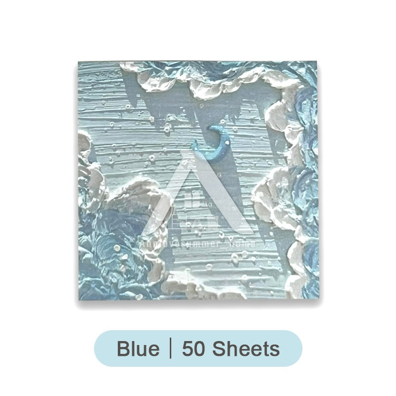 【𝗔𝗦𝗛】Landscape Oil Painting Sticky Note INS Scenery Sticky Note Memo Pad 风景油画便利贴