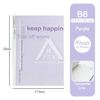 【𝗔𝗦𝗛】B5 80 Pages Notepad Glue-bound Horizontal Line Pastel Color Student Planner Exercise Notebook 奶盐简约笔记本B5