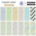 【𝗔𝗦𝗛】【1 Set 12pcs】Numbering Sticker Round Shape Cute Alphabet label DIY Scrapbook Planner Kids Books 字母数字标签贴纸