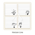【𝗔𝗦𝗛】Sticky Note 80 Sheets/set Korean Girl B&W Horizon Line/Grid/Blank (1 Pack 4 Design)韩国女孩黑白便利贴