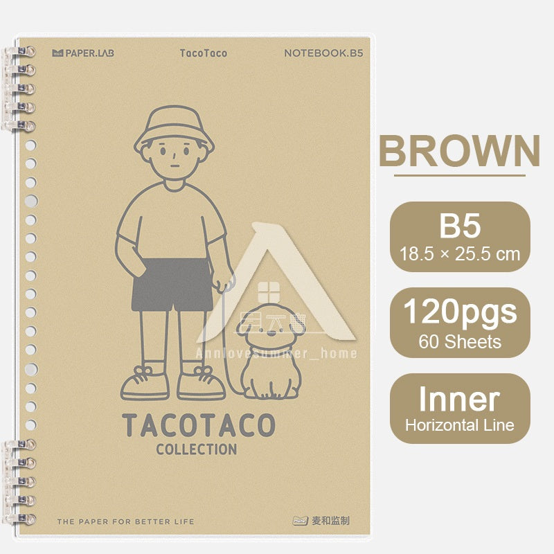 【𝗔𝗦𝗛】120 Pages B5 Notebook Planner Bullet Journal Student Notebook Diary Refillable Cover Loose Leaf 活页笔记本B5
